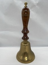 Large Hand Bell Brass Wooden Handle 32cm