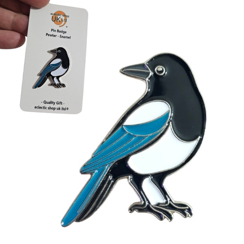 Magpie pin badge enamel - pin,