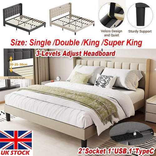 Bed frame linen upholstered - bed,