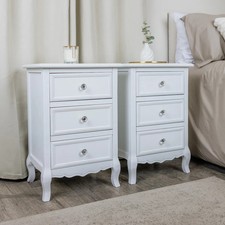 Pair white bedside tables