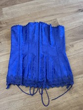 Floral Embroidered Blue Corset
