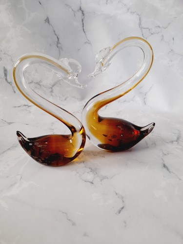 Elegant glass swan ornaments - elegant,