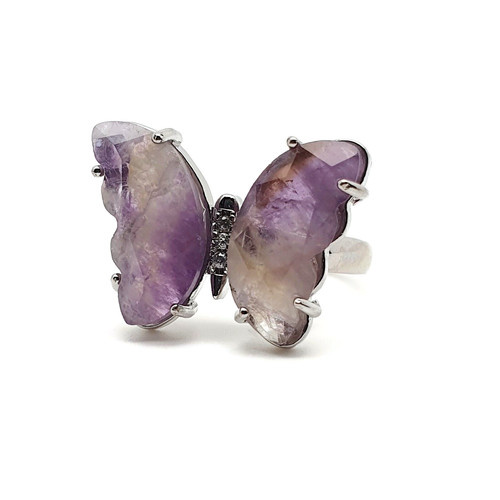Ring crystal butterfly natural - crystal,
