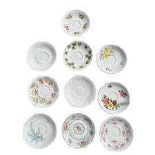 10x Bone China Saucers Vintage Mixed Brands Colours Wedding Afternoon Tea Joblot