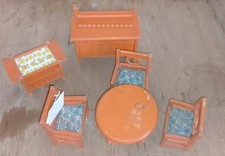 1950s German Dollhouse Dining Room Furniture 1:12
