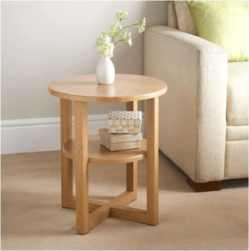 Small oak side lamp plant - oak,