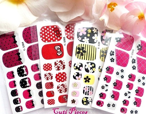 Nail art stickers glitter bows - nail,