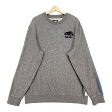 Roots Canada Sweatshirt Mens XL Grey Pullover Jumper Sweater Long Sleeved