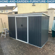 Grey Metal Garden Storage Shed