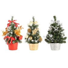 Mini Decorated Christmas Tree With Decorations 20cm Small Tabletop Tree XMAS UK