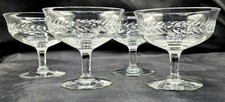 4 Seneca LAUREL WREATH Clear Coupe Champagne Cocktail Glasses 3.5” Sherbet