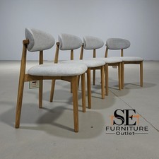 Set of 4 Natural Oak Dining