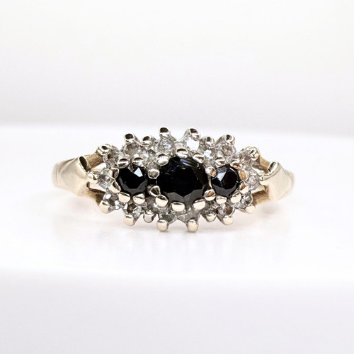 9ct gold sapphire diamond - 9ct,