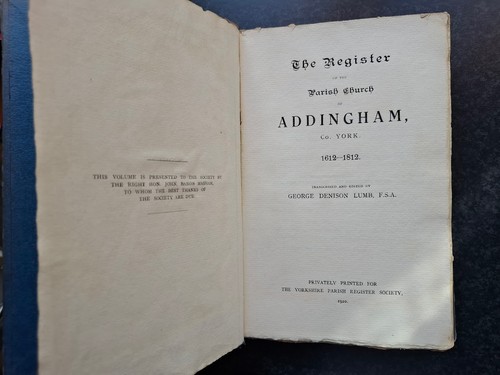 Parish register addingham - parish,