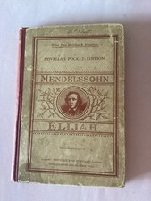 Novello’s Pocket Edition Mendelssohn Elijah  Music Hardcover Vintage Book