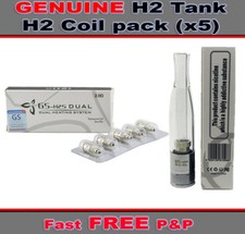 Genuine h2 GS H2S DUAL CORE Atomizer /2.0 ohm Coil pack E SHISHA Vape UK
