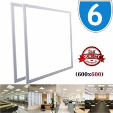 6x 48W 600x600 Recessed Mounted White LED Panel Light Commercial Office Ceiling