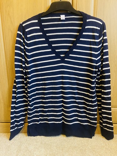 Womens neck jumper navy - v-neck,