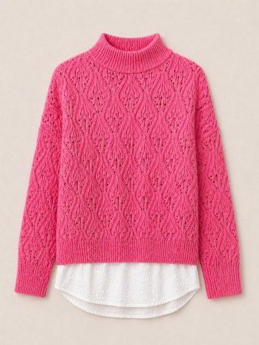 Pink cable knit jumper - f&f,