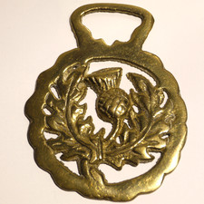 Vintage Horse Brass  Scottish Thistle Design