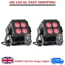 2PCS 4x10W RGBW LED Par Stage Lights DMX512 Remote Sound Activated Disco DJ Part