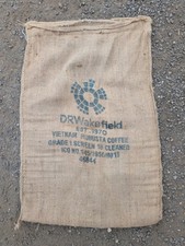 1 Used Empty Coffee Hessian Burlap Jute Bags Sacks Garden Planter Smoker