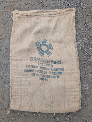 Used empty coffee hessian - used,