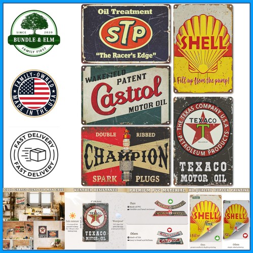 Set retro garage signs - set,
