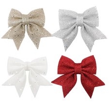 10X Large Bows Christmas Tree Bowknot Ornaments Gift Present Party Xmas Decor UK