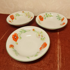 Royal Worcester Poppies Cereal Bowl x 3