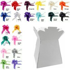 Living Vase Flower Bouquet Florist Transporter Gift Box Easter day + Pull Bow UK