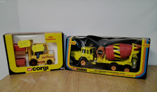 Corgi Toys 409 & 1156 Fork Lift & Volvo BM860 Cement Trucks, Made in England.