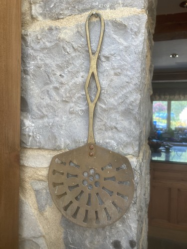 Antique brass dairy skimmer - brass,