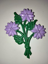 Plastic Purple Flower Brooch