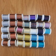 33 Assorted Madeira Metallic Embroidery Threads Jewel Reels