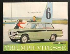 TRIUMPH VITESSE 1600 MOTOR CAR SALES BROCHURE UK MARKET SALOON CONVERTIBLE  1964