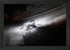 Snowcat Grooming Slopes at