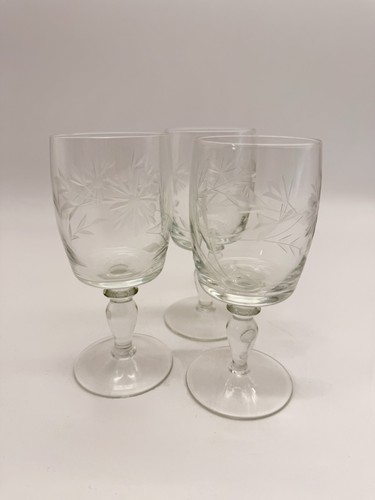 Vintage etched crystal - etched, wine