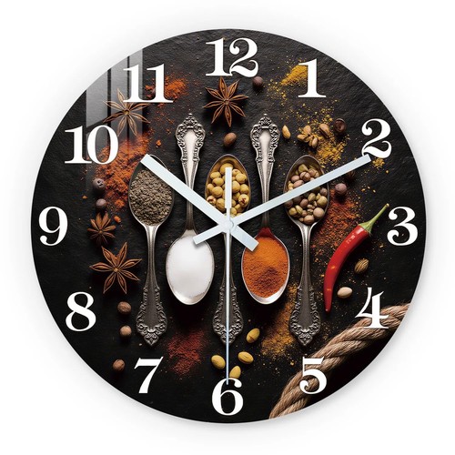Marble wooden wall clock - wooden,