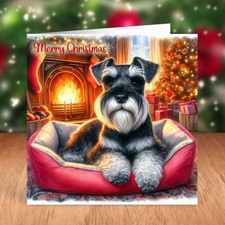 Miniature Schnauzer Dog Christmas Card
