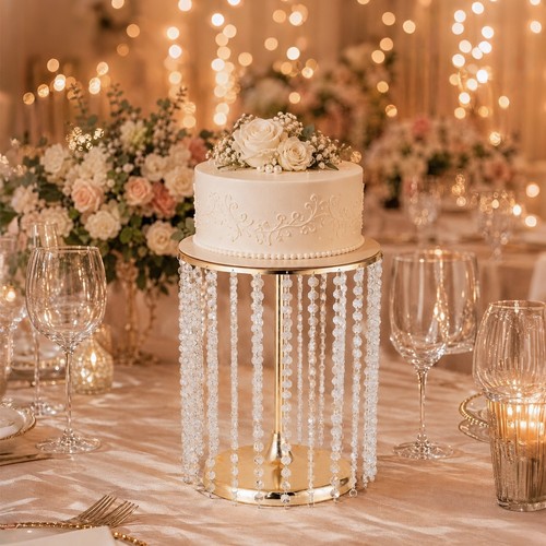 Gold wedding cake stand - gold,