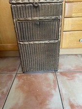 Vintage lloyd loom sewing laundry bedside table storage gold multi purpose unit