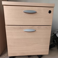 Beech, 2 Drawer Mobile Office