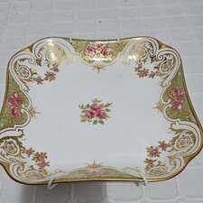 Wedgewood Floral Gold Rim Scalloped Edge Plate Green 20.5cm x 20.5cm