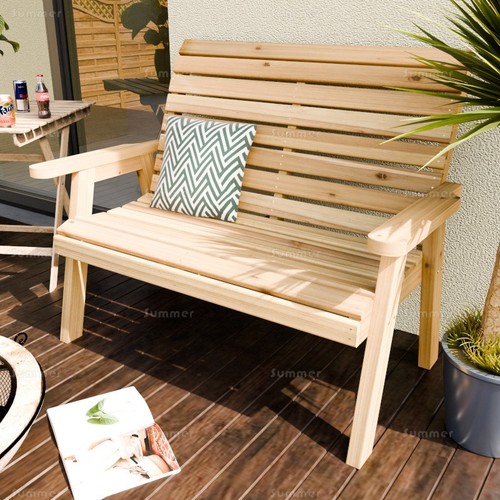 Seater outdoor wooden bench - 2,