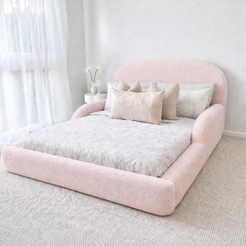 Boucle upholstered kids - boucle, bed