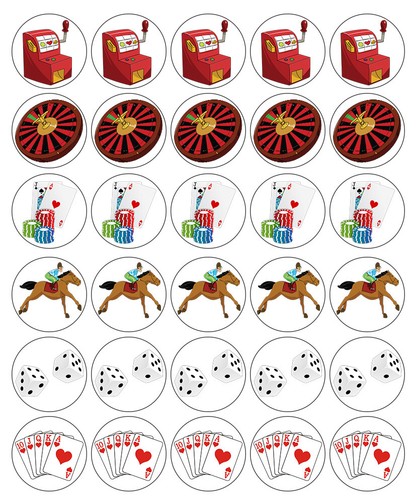 Casino cupcake toppers - cupcake,