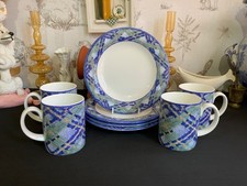 4 x Vintage ROYAL DOULTON Everyday Mugs & Side Plates GLEN ORA Fine China 1994