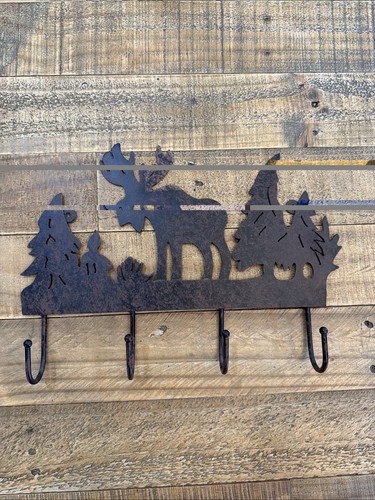 Rustic moose pine - moose, metal
