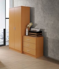 Wardrobe 2 Doors with Hanging Rail Bedroom Furniture Clothing Storage Shelf